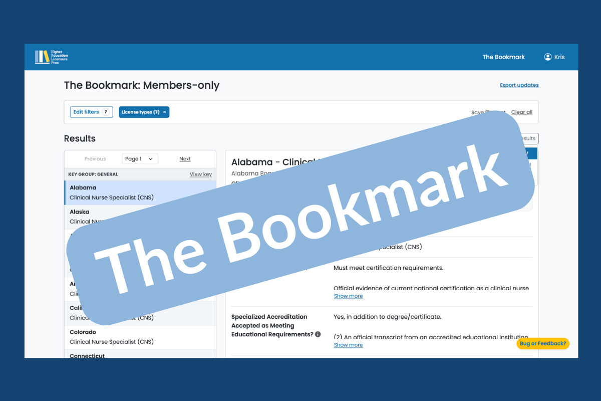 Screenshot of the Bookmark app
